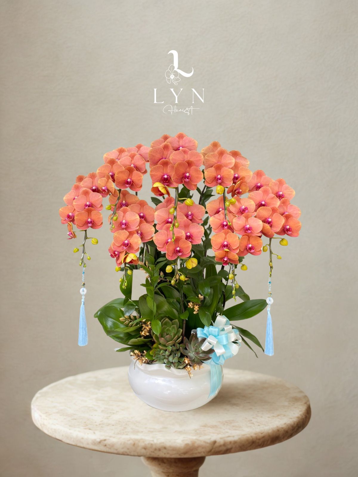 Chậu Hoa Lan Cam Trung